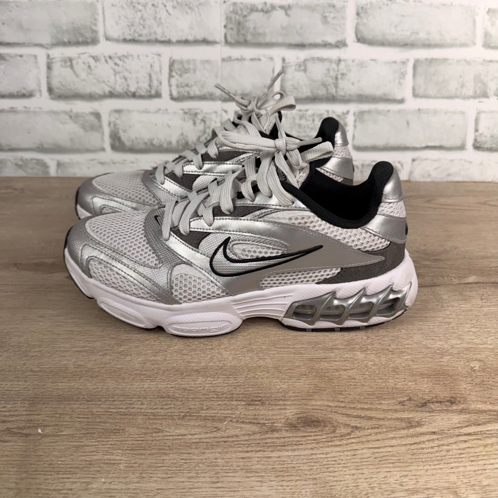 Nike Zoom Air Fire Metallic Silver Mesh Running Shoes Womens 8 DR7852-001